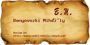 Benyovszki Mihály névjegykártya