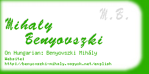 mihaly benyovszki business card